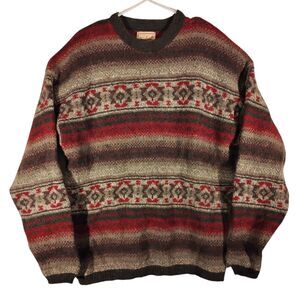 Woolrich vintage sweater mens XL XLarge multicolor made in USA wool blend aztec